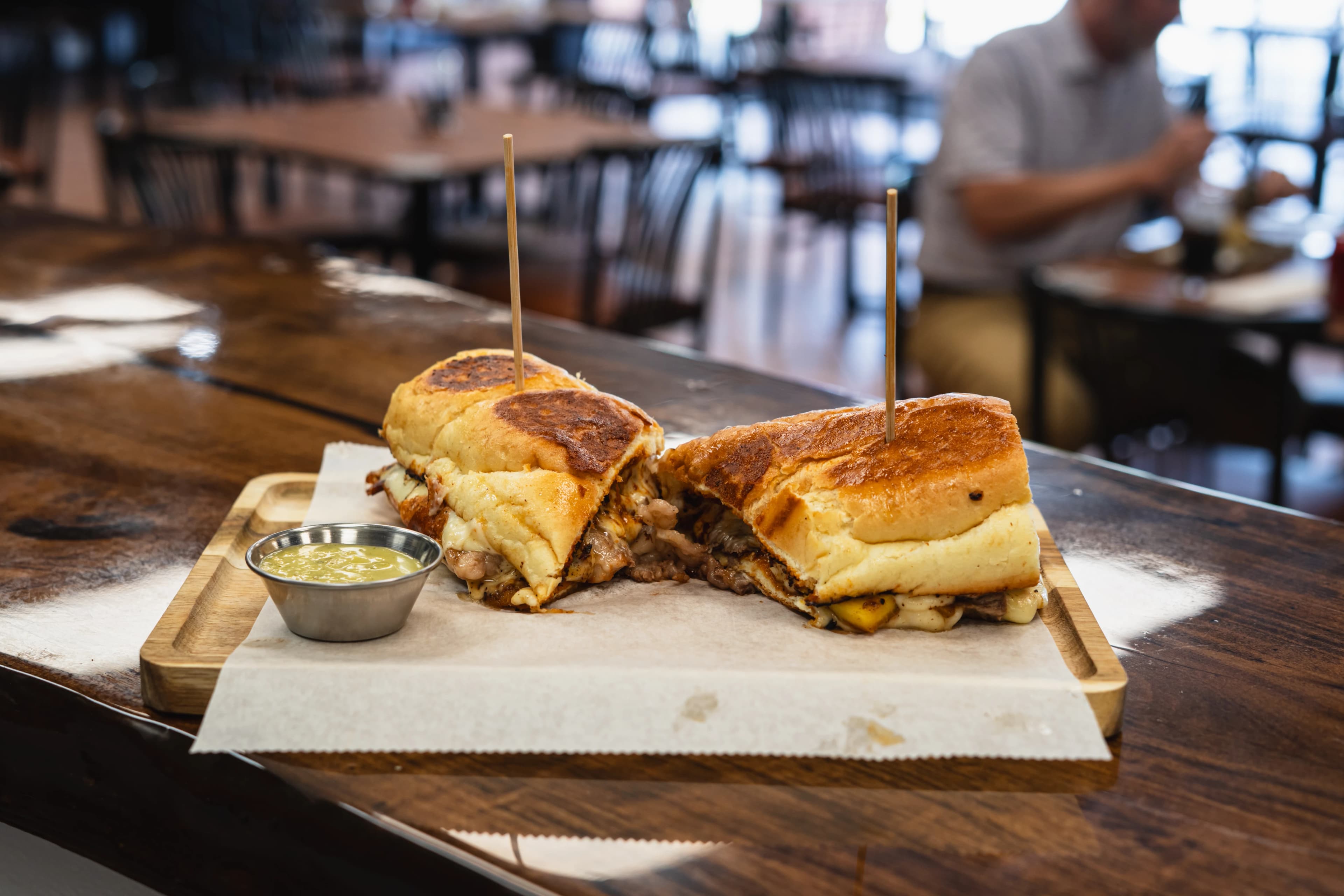 A fire-seared prime-cut torta off the Alta Brasa brasa